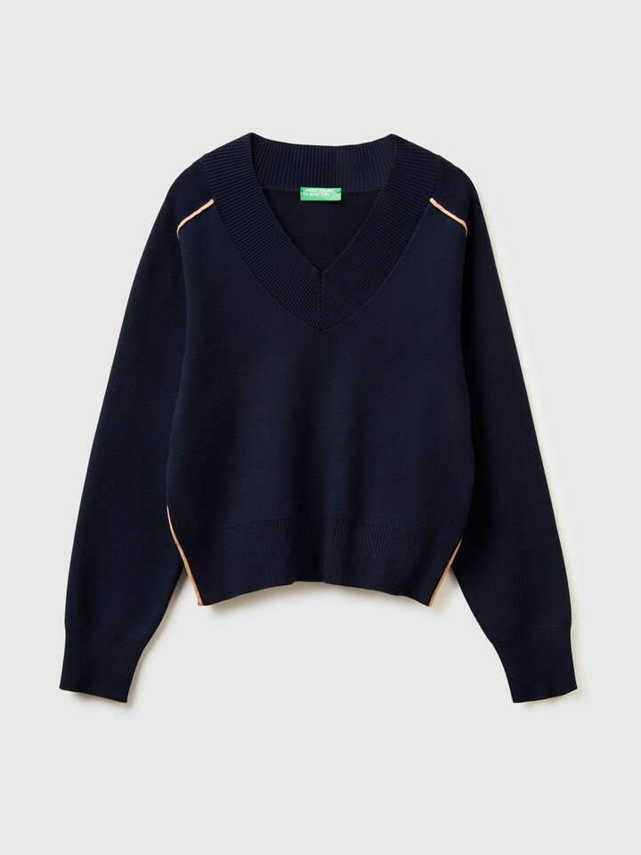 V NECK SWEATER L/S Mulher image number 5